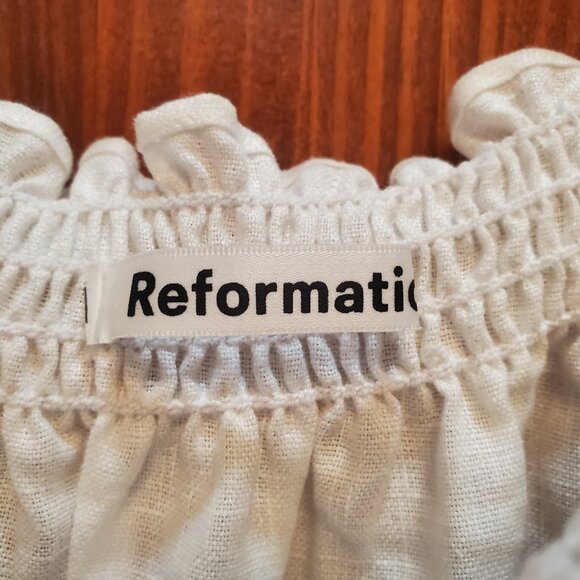 Reformation Carsen Linen Dress, Size XL - Picture 5 of 12